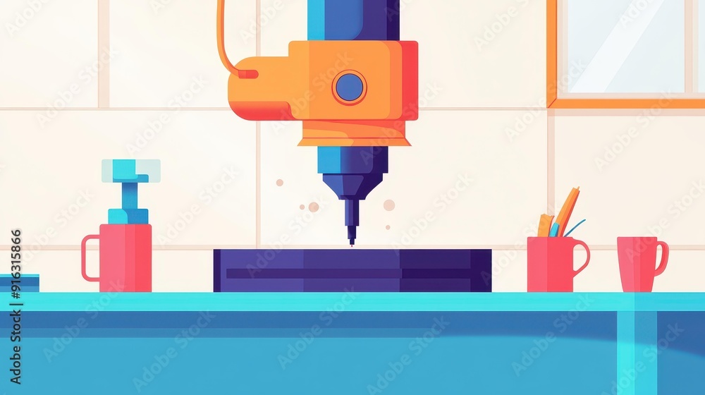 Poster advanced cnc milling machine at work, creating precise molds for efficient die manufacturing in a cl