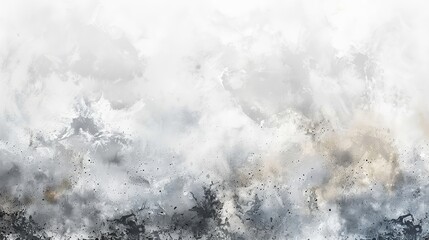 White Watercolor Background with Cloudy Distress Painting