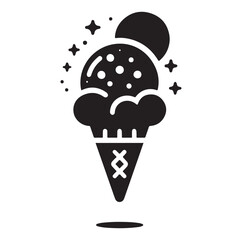 Ice cream silhouette  vector illustration sweet dessert outline.