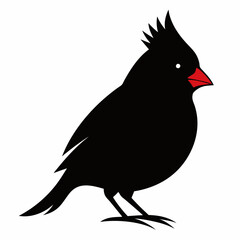 Cardinal head isolated on white background, Cardinal vector illustration, bird on a branch vector art, Cardinal silhouette, bird vector icon, bird on a branch line art, eps, Animal cartoon