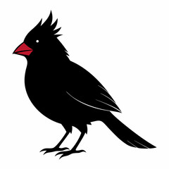 Cardinal head isolated on white background, Cardinal vector illustration, bird on a branch vector art, Cardinal silhouette, bird vector icon, bird on a branch line art, eps, Animal cartoon