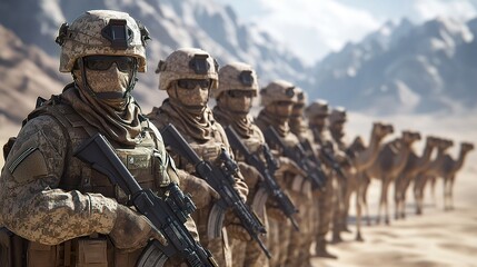 Indian army in desert 