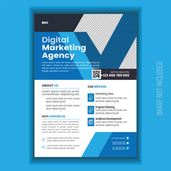 Flyer Layout with Geometric Accen. Brochure template layout design. Corporate business flyer mockup. Creative modern bright flyer concept