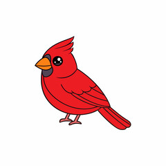 Cardinal head isolated on white background, Cardinal vector illustration, bird on a branch vector art, Cardinal silhouette, bird vector icon, bird on a branch line art, eps, Animal cartoon