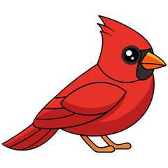 Cardinal head isolated on white background, Cardinal vector illustration, bird on a branch vector art, Cardinal silhouette, bird vector icon, bird on a branch line art, eps, Animal cartoon
