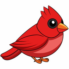 Cardinal head isolated on white background, Cardinal vector illustration, bird on a branch vector art, Cardinal silhouette, bird vector icon, bird on a branch line art, eps, Animal cartoon