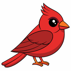 Cardinal head isolated on white background, Cardinal vector illustration, bird on a branch vector art, Cardinal silhouette, bird vector icon, bird on a branch line art, eps, Animal cartoon