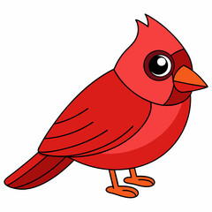 Cardinal head isolated on white background, Cardinal vector illustration, bird on a branch vector art, Cardinal silhouette, bird vector icon, bird on a branch line art, eps, Animal cartoon
