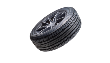 High-performance car tire with intricate tread design, ideal for automotive photography and marketing.
