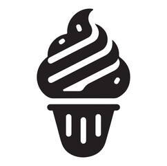 Ice cream silhouette  vector illustration sweet dessert outline.