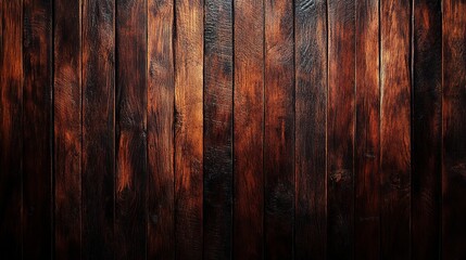 Rustic Tales: Dark stained wooden planks, each with unique grain and texture, whisper stories of time and resilience. 