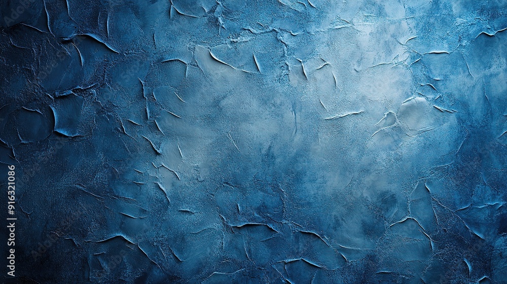 Poster azure depths: a textured blue backdrop with a grunge aesthetic, perfect for adding depth and charact