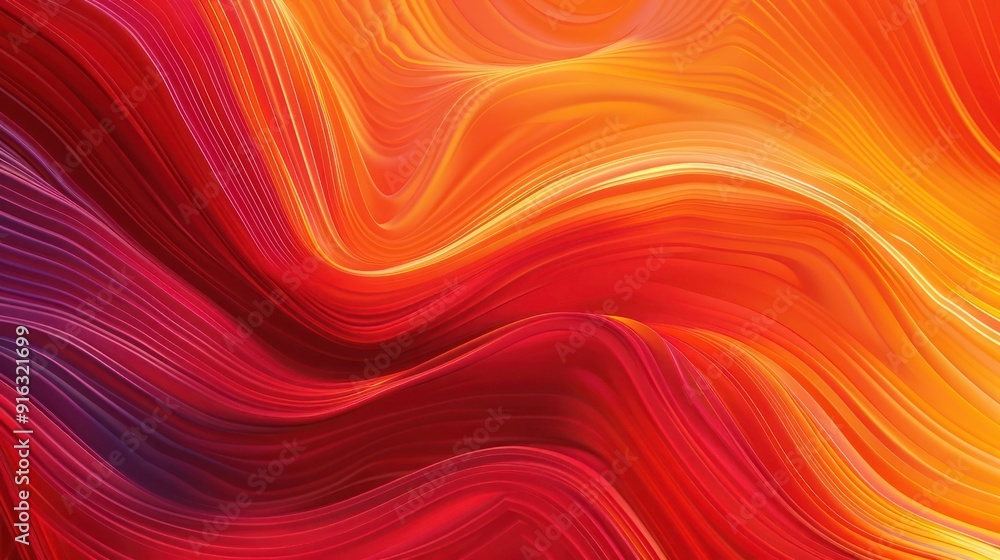 Aufkleber abstract background, dynamic gradient transitions from bright orange to deep red