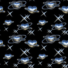 seamless pattern of y2k metallic icon repeatable futuristic backdrop wallpaper