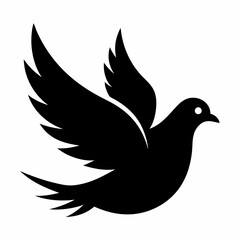 Dove of peace isolated on white background, dove vector illustration, bird on a branch vector art, dove silhouette, bird vector icon, bird on a branch line art, eps, dove on a branch cartoon