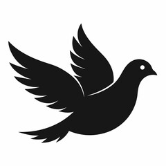 Dove of peace isolated on white background, dove vector illustration, bird on a branch vector art, dove silhouette, bird vector icon, bird on a branch line art, eps, dove on a branch cartoon