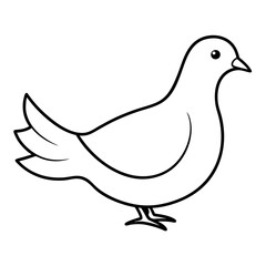 Dove of peace isolated on white background, dove vector illustration, bird on a branch vector art, dove silhouette, bird vector icon, bird on a branch line art, eps, dove on a branch cartoon
