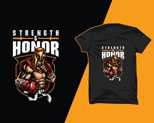 strength honor spartan t shirt design
