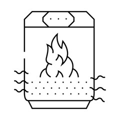 air heating line icon vector. air heating sign. isolated contour symbol black illustration