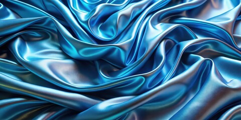 Fototapeta premium Blue fluid mercury alloy metal liquid with a shiny silk satin texture background, mercury, alloy, metal, liquid, water, surface