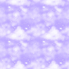seamless pattern of glitter sky with cloud repeatable backdrop