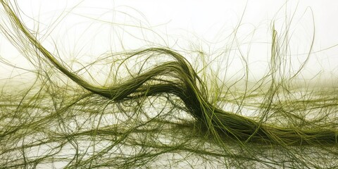 Abstract Green Grass Tangle: Nature&rsquo;s Organic Artwork Showcasing Environmental Growth and Ecology