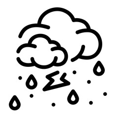 rainy Line Icon