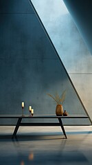 Architecture and interior concept Empty room and granite wall 