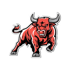 Fototapeta premium bull wild illustration design logo