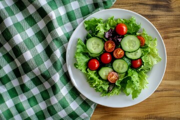 Fresh Salad with Cucumbers and Tomatoes