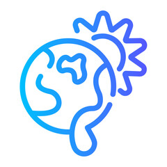 global warming Line Gradient Icon