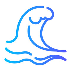 tsunami Line Gradient Icon