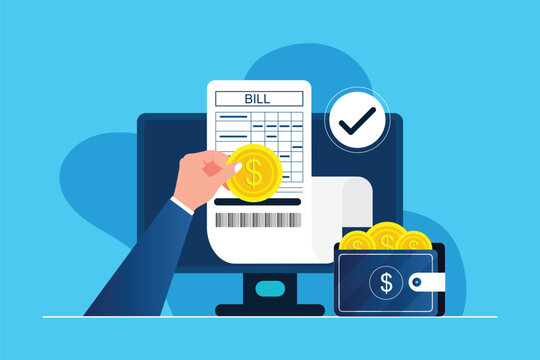 E-wallet online bill payment information concept, Money transfer vector