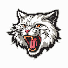 cat design roar icon illustration logo on white background