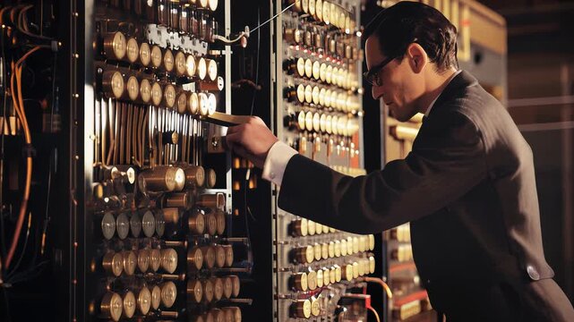 scientist at work realistic sci fi footage artificial intelligence documentary shot