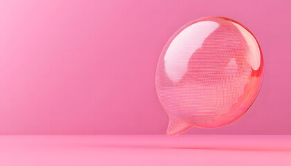 Obraz premium A 3D pop art speech bubble template with an extruded halftone prism effect design