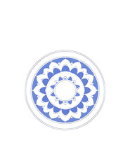 Fototapeta premium Simple Mandala with Clean Lines and Monochromatic Shades on a White Background, Featuring Ample Copy Space for Text or Branding