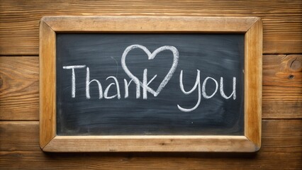 Fototapeta premium A heartfelt thank you message written on a chalkboard, gratitude, appreciation, kindness, thanks, message, handwritten