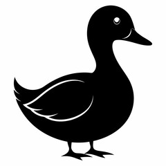 Duck isolated on white background, duck vector illustration, bird on a branch vector art, duck silhouette, bird vector icon, bird on a branch line art, eps, duck on a branch cartoon