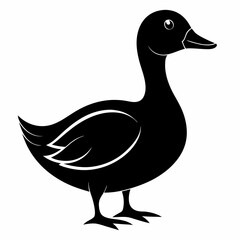 Duck isolated on white background, duck vector illustration, bird on a branch vector art, duck silhouette, bird vector icon, bird on a branch line art, eps, duck on a branch cartoon