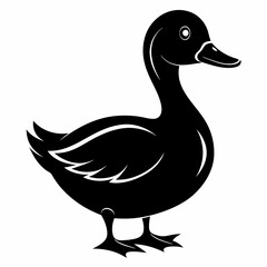Duck isolated on white background, duck vector illustration, bird on a branch vector art, duck silhouette, bird vector icon, bird on a branch line art, eps, duck on a branch cartoon