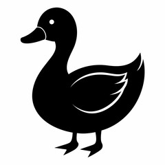 Duck isolated on white background, duck vector illustration, bird on a branch vector art, duck silhouette, bird vector icon, bird on a branch line art, eps, duck on a branch cartoon