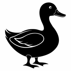 Duck isolated on white background, duck vector illustration, bird on a branch vector art, duck silhouette, bird vector icon, bird on a branch line art, eps, duck on a branch cartoon
