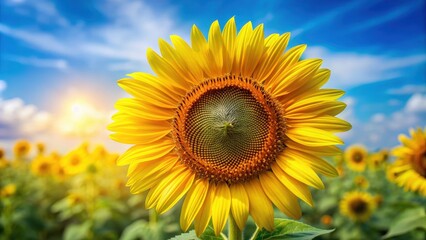 Vibrant sunflower with pollen-covered center on a sunny day , bright, yellow, petals, sunny, nature, vibrant, bloom, plant, garden