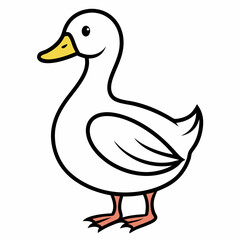 Duck isolated on white background, duck vector illustration, bird on a branch vector art, duck silhouette, bird vector icon, bird on a branch line art, eps, duck on a branch cartoon
