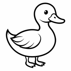 Duck isolated on white background, duck vector illustration, bird on a branch vector art, duck silhouette, bird vector icon, bird on a branch line art, eps, duck on a branch cartoon