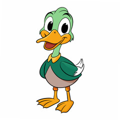 Duck isolated on white background, duck vector illustration, bird on a branch vector art, duck silhouette, bird vector icon, bird on a branch line art, eps, duck on a branch cartoon