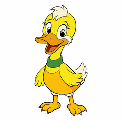 Duck isolated on white background, duck vector illustration, bird on a branch vector art, duck silhouette, bird vector icon, bird on a branch line art, eps, duck on a branch cartoon