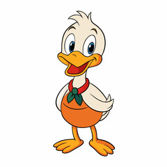 Duck isolated on white background, duck vector illustration, bird on a branch vector art, duck silhouette, bird vector icon, bird on a branch line art, eps, duck on a branch cartoon