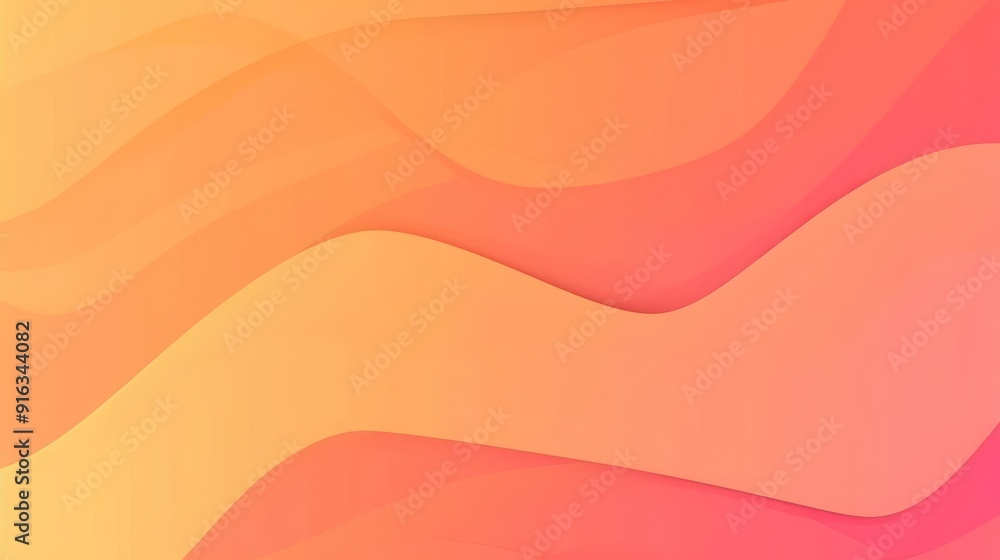 Poster abstract background, gradient transitions from warm orange to soft pink, minimalist design with smoo
